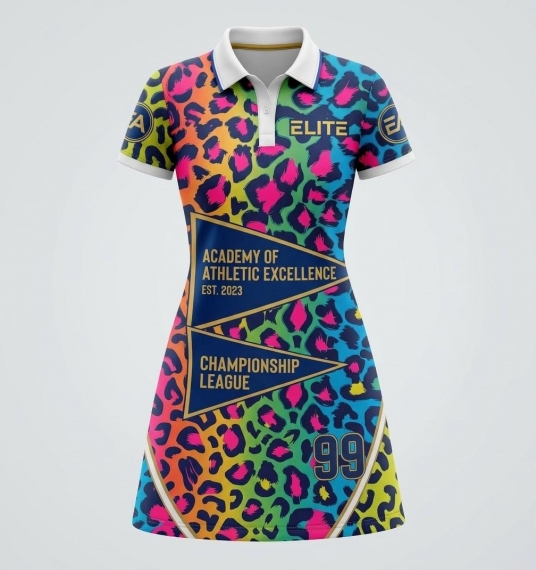 Multicolor Animal Print Athletic Polo Dress