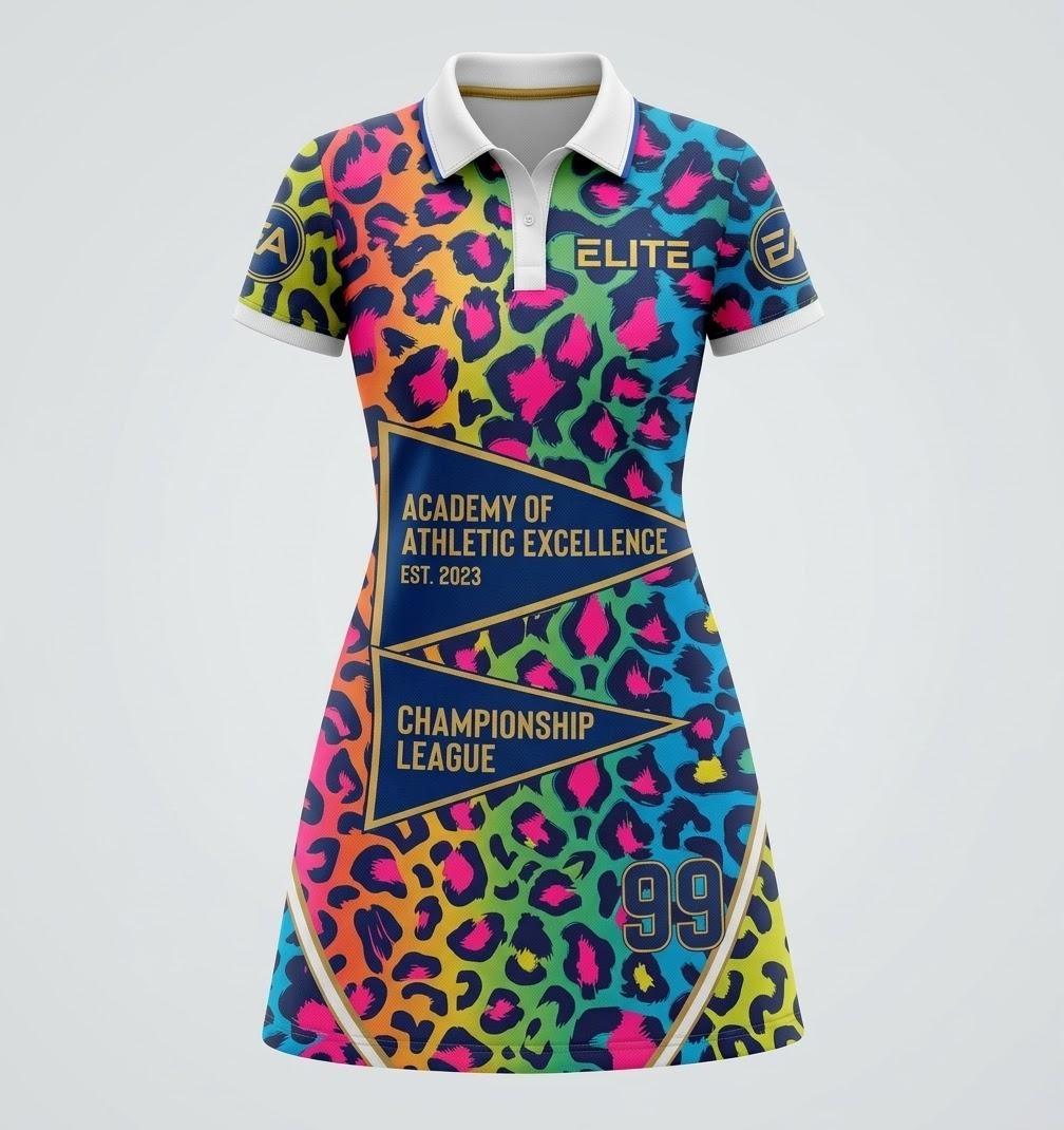 Multicolor Animal Print Athletic Polo Dress