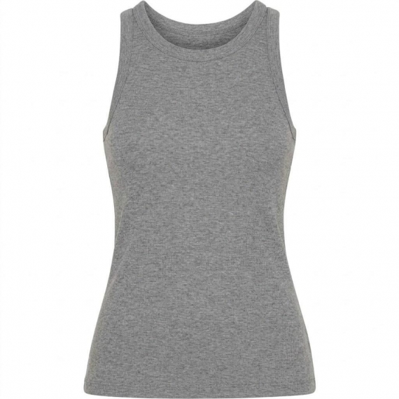 Ladies Heather Grey Ribbed Tank Top